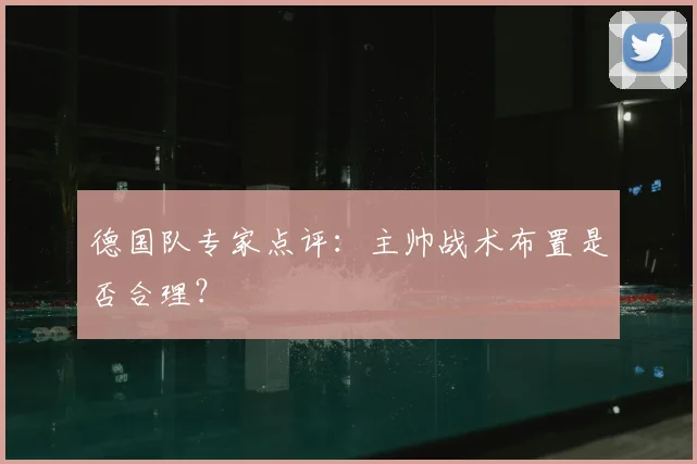 德国队专家点评:主帅战术布置是否合理?